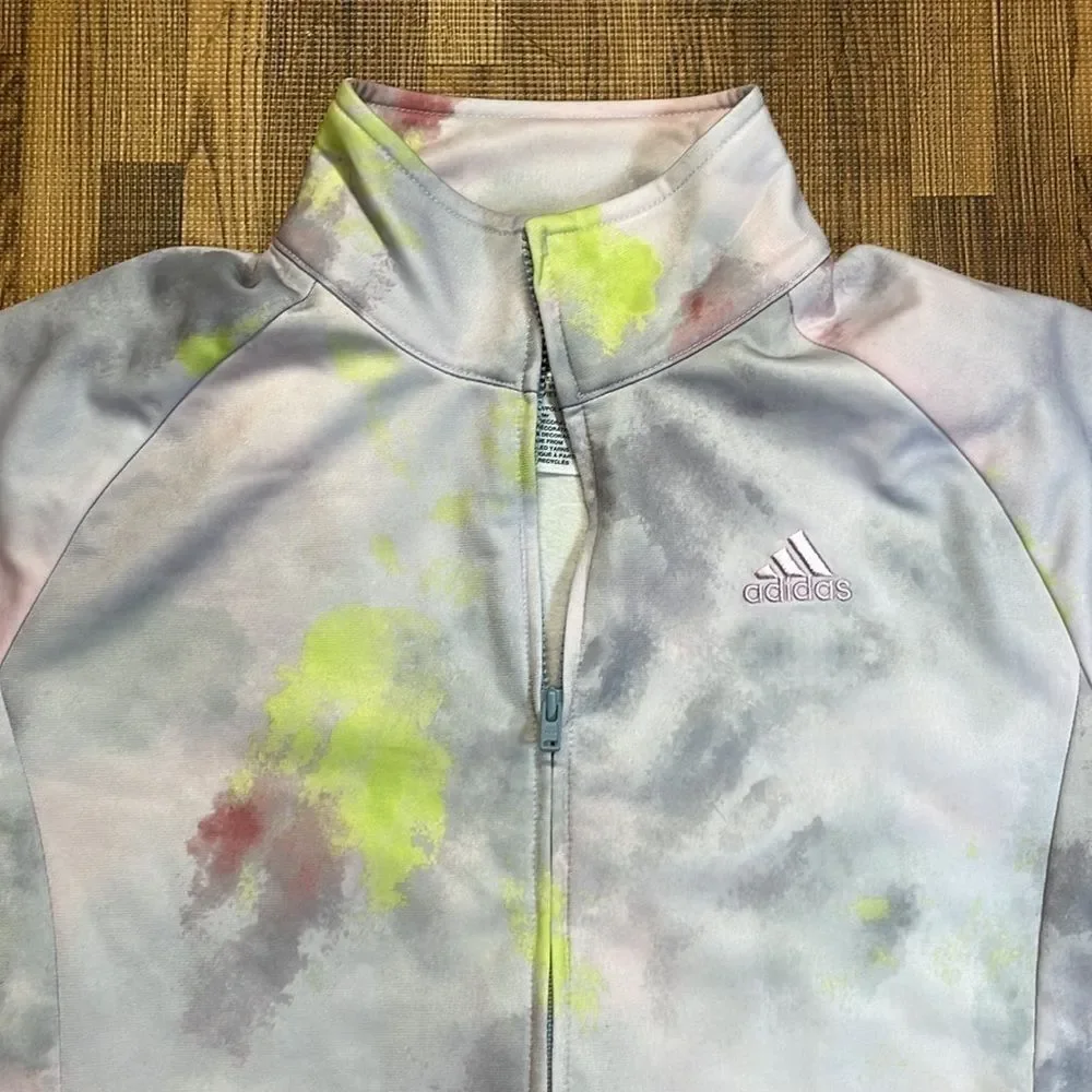 Adidas girls zip up tie-dyed jacket. Size XL/16